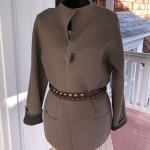 Reversible wool outerwear piece